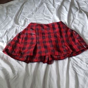 Pleated Plaid Skirt